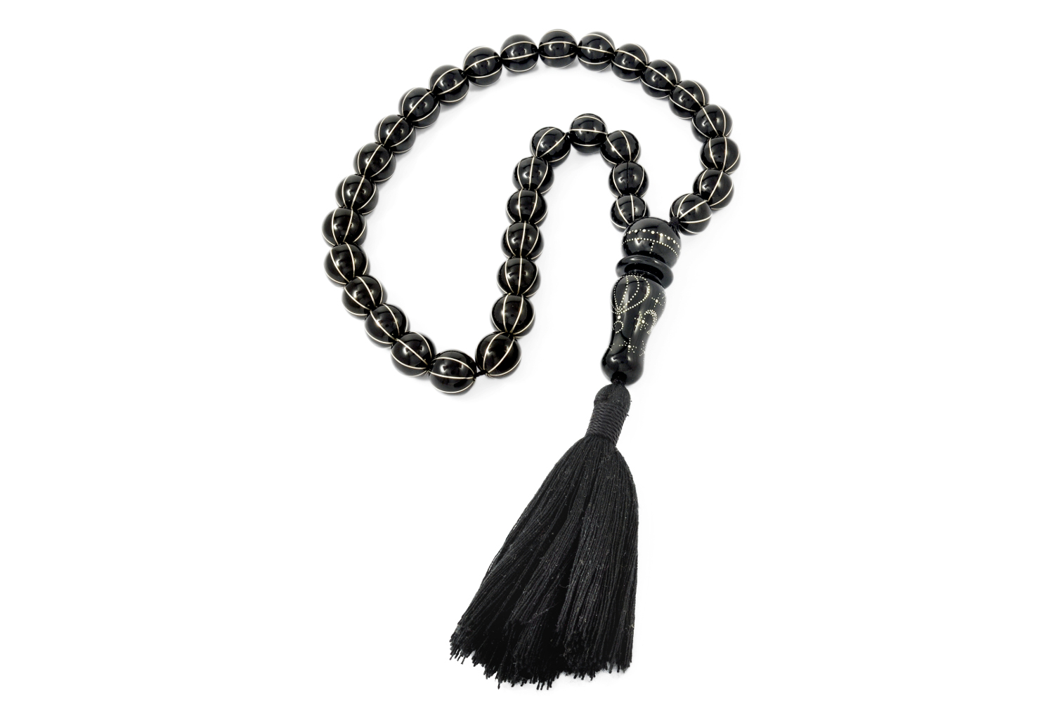 Beads of jet